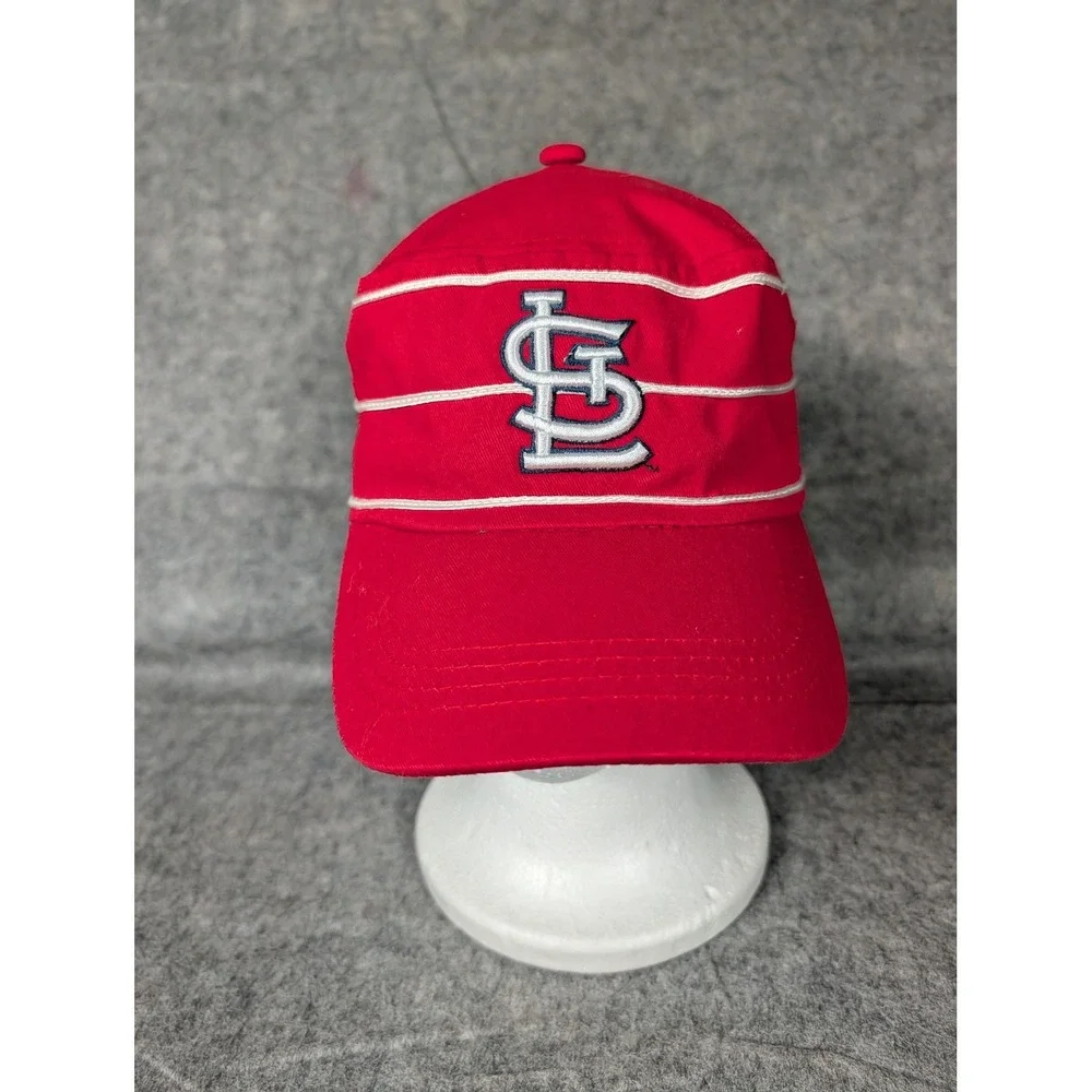Kids Red St‎ Louis Cardinals Baseball Cap with White Stripes Brown & Crouppen